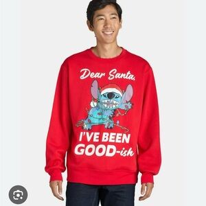 NWT red Disney stitch Christmas sweatshirt size XL